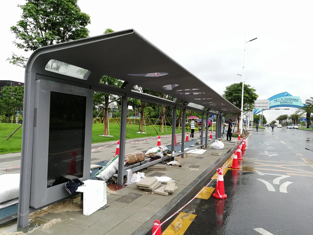 Modern Design Bus Stop Shelter Passenger Waiting Shelters Stainless Steel Metal Bus Shelter