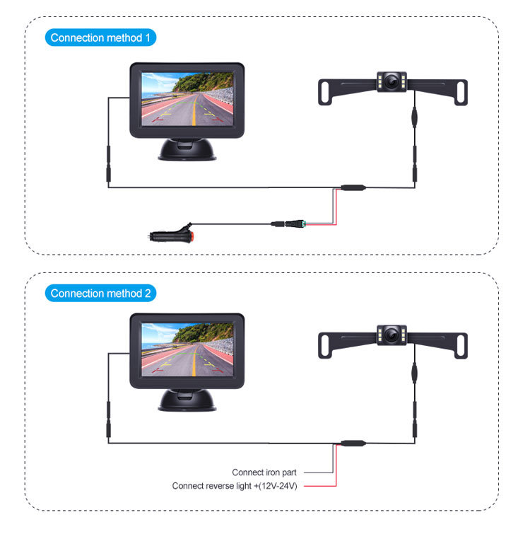 4.3 Inch Monitor with Night Vision Color Image Vehicle Camera