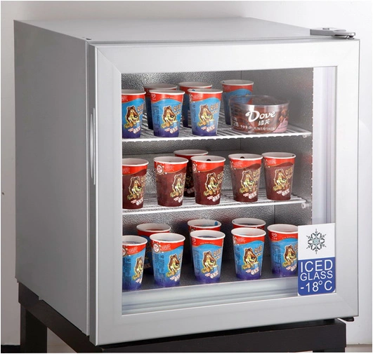 Glass Door Counter Top Display Freezer Mini Ice Cream Freezer