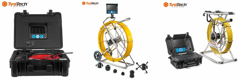 7 Inch Monitor Waterproof Sewer Pipe Inspection Camera Equipment with 23mm Camera Head and Meter Counter