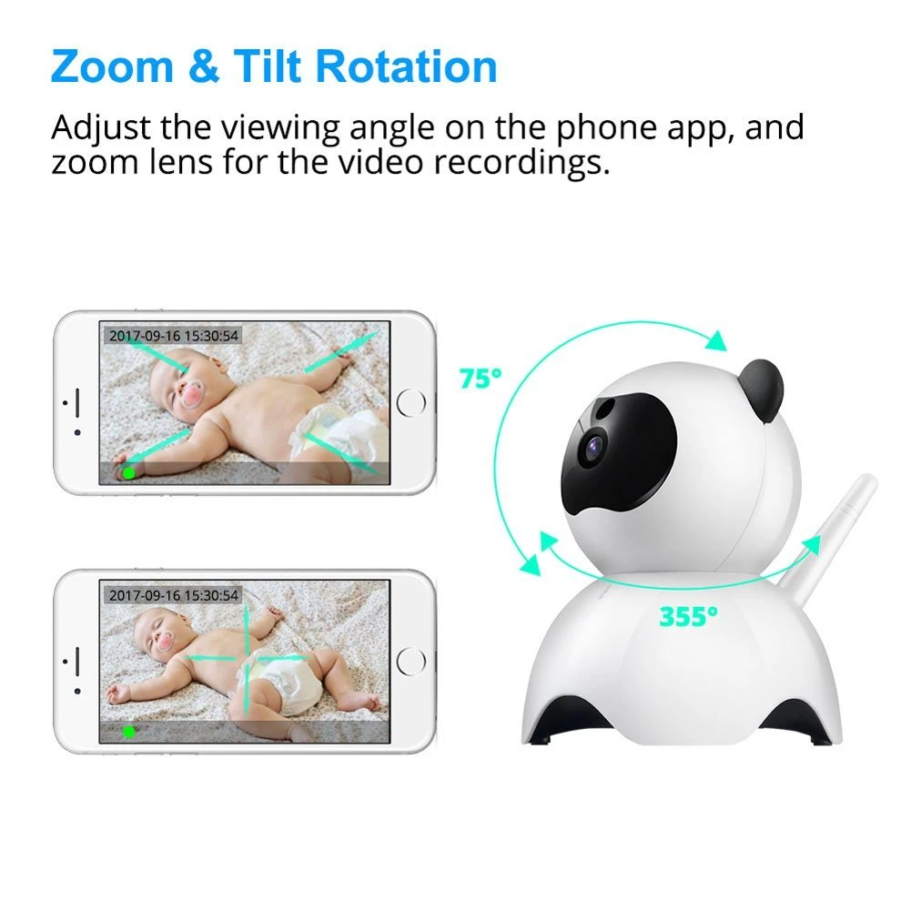 Panda WiFi IP Camera, HD Baby Monitor for Baby, Pet, Old People