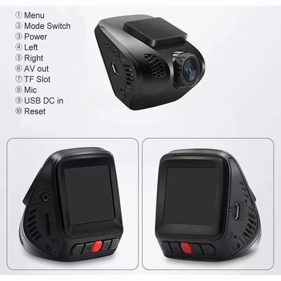 Dual Lens Car Dash Camera 1080P Front and 720p Rear Mini Car DVR