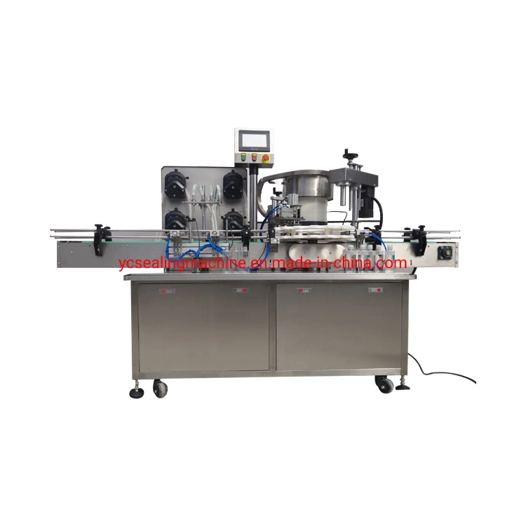 4 Heads Small Bottle 2ml-500ml Piston Peristaltic Pump Alcohol Gel Pharmaceutial Filling Capping Machine