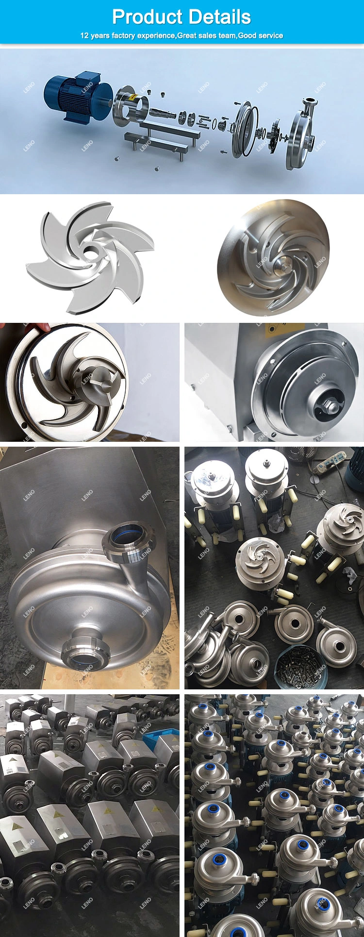 Stainless Steel High Pressure High Volume Sanitary Milk Centrifugal Pump for Wine Beer