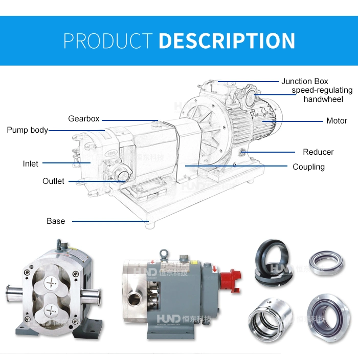 Stainless Steel Sanitary Rotary Lobe Pump Cam Rotor Pump Helical Rotor Pump Jam Honey Transfer Pump