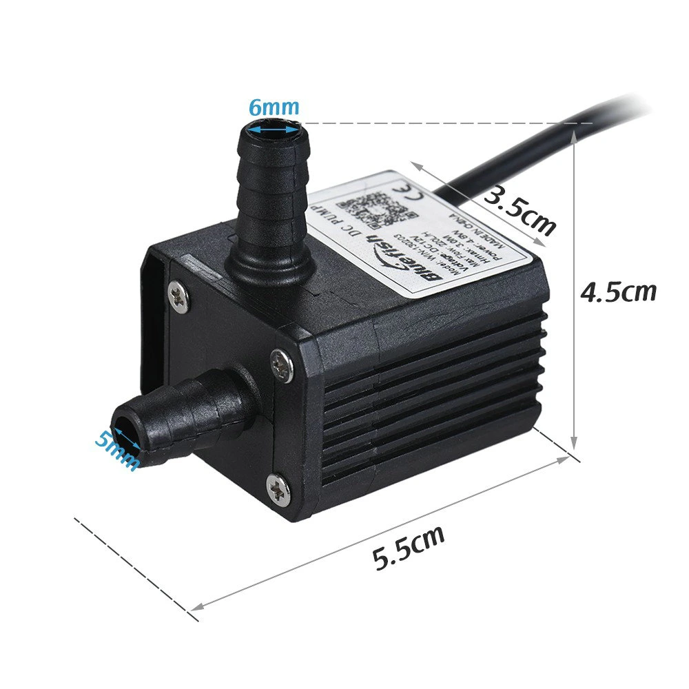 DC 12V Low Pressure Water Amphibious Pumps Flow 220L/H Micro-Circulating Magnetic Isolation