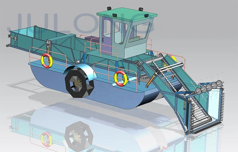 Professional Automatic Self Discharging Aquatic Weed Harvester for Water Cleaning