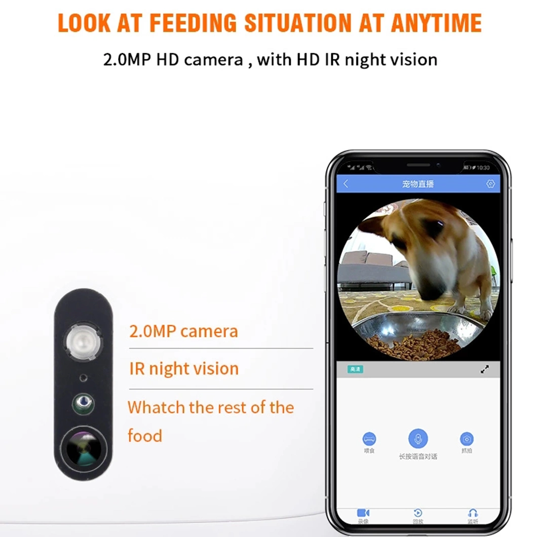 Smart Automatic Food and Water WiFi Dog Cat Toy Pet Feeder dispenser Camera with APP
