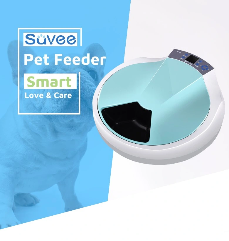 Smart Automatic 5 Meal Trays Dry Wet Separate Cat Dog Bowl Auto Timed Pet Feeder