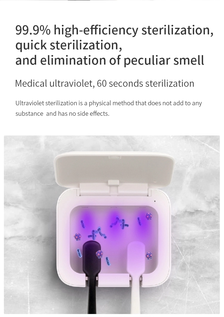 Toothbrush UV Box UVC Cleaner UV LED Box for Toothbrush Disinfection Kills Bacteria Viruses