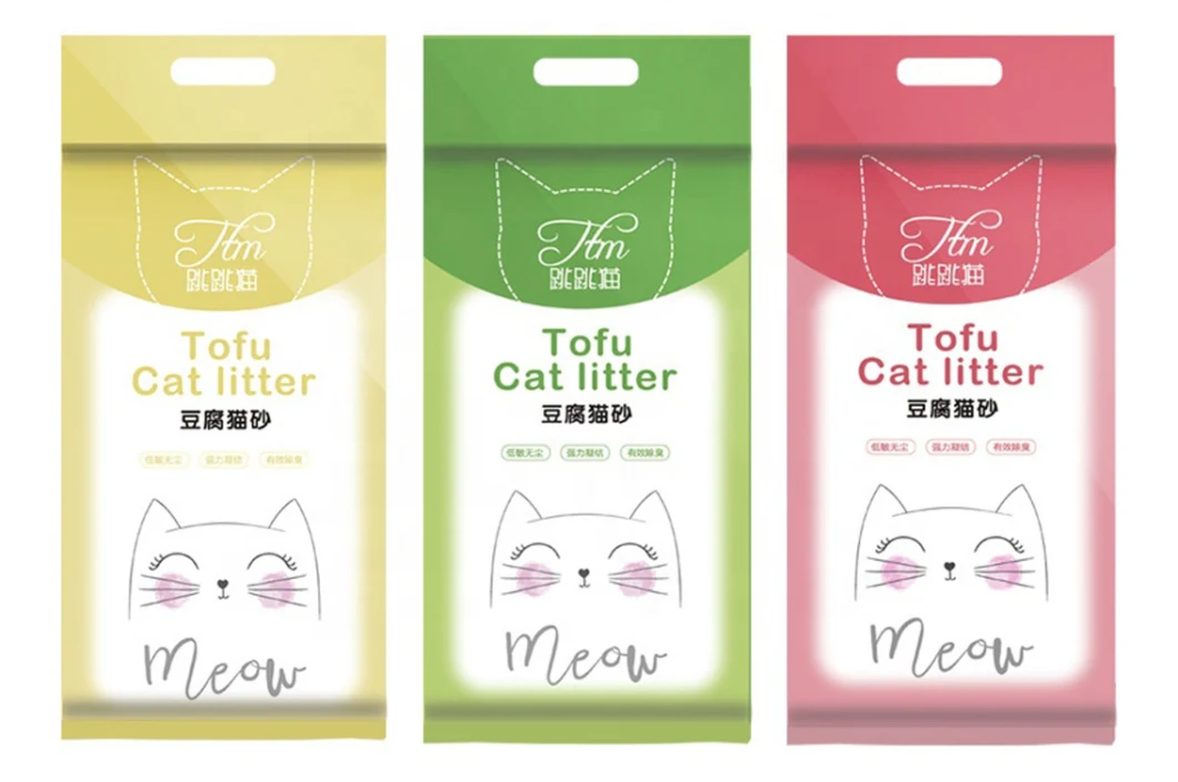 Custom Hot Selling Gusset Litter Bag Compostable Bag Recyclable Cat Poop Litter Bag 2kg 5kg 10kg Per Bag