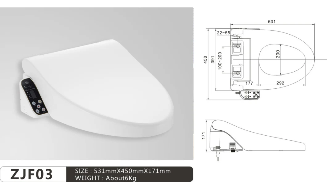 Sanitary Ware Remote Controlled Smart Automatic Self-Cleaning Toilet Seat Cover
