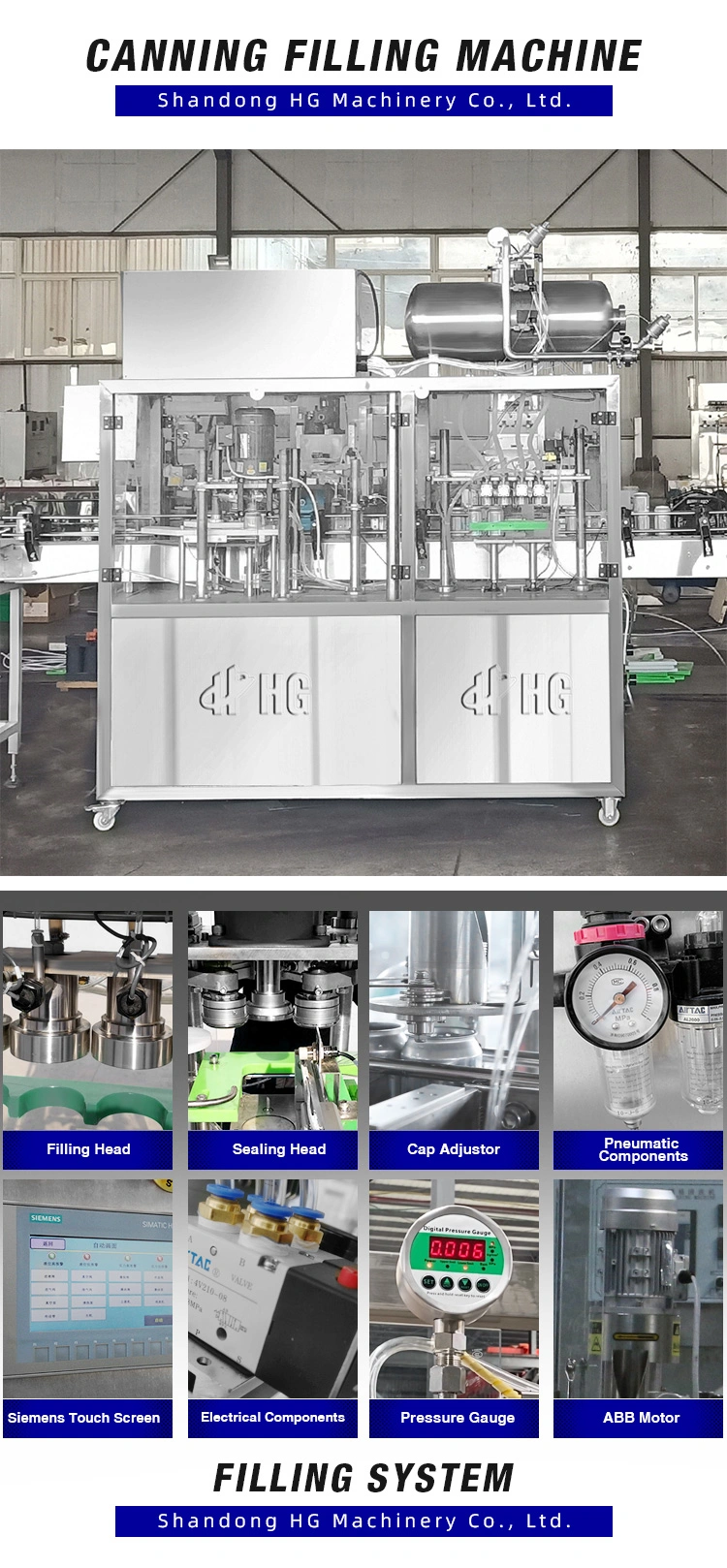Automatic Canning Machine Canned Beer Carbonated Drink Canned Soda Drinks Soft Drinks Filling