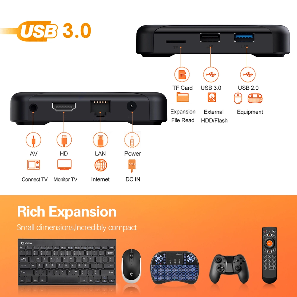 Android 10.0 HK1rbox Rk3318 Smart TV Box 2.4G/5g WiFi 4K Smart Android TV Box