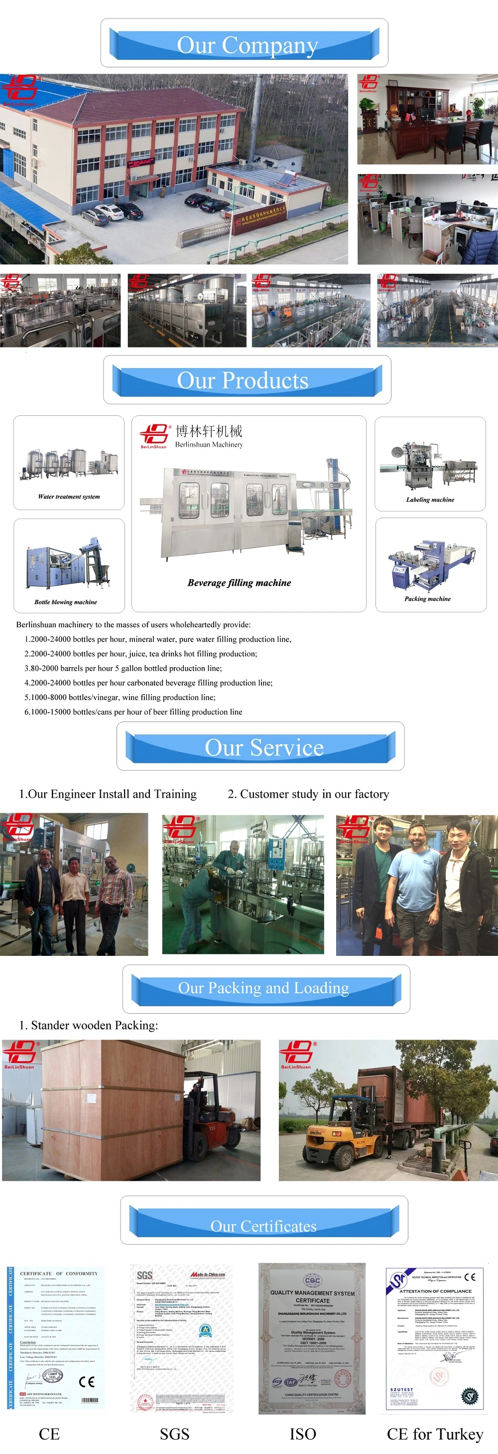 2000-3000bph Automatic Mineral Water Pure Water Spring Water Filling Bottling Machine for Pet Bottle (CGF883)