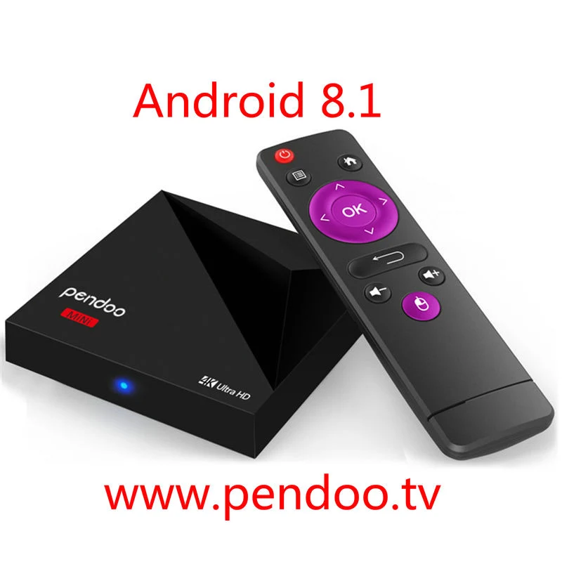 Android 8.1 Pendoo Mini Smart TV Box IPTV Apk Set Top Box WiFi Smart TV Box