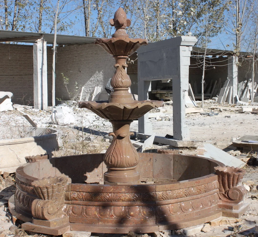 Water Fountain Marble Carved Garden Ornament Granite Stone Fountain