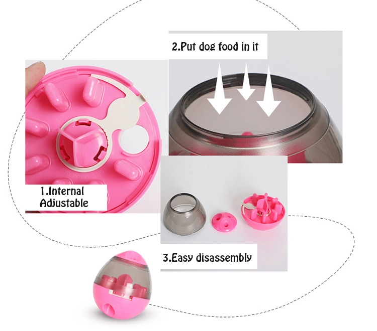 Cat Plastic Transparent Purple OEM Lose Weight Feeder Pet Leak Feeder Tumbler Toy