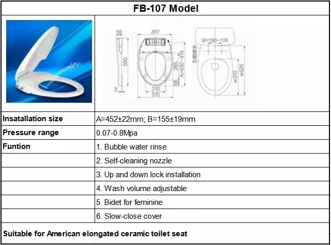 2021 Good Quality Smart Non-Electric Toilet Seat with Self-Cleaning Nozzles