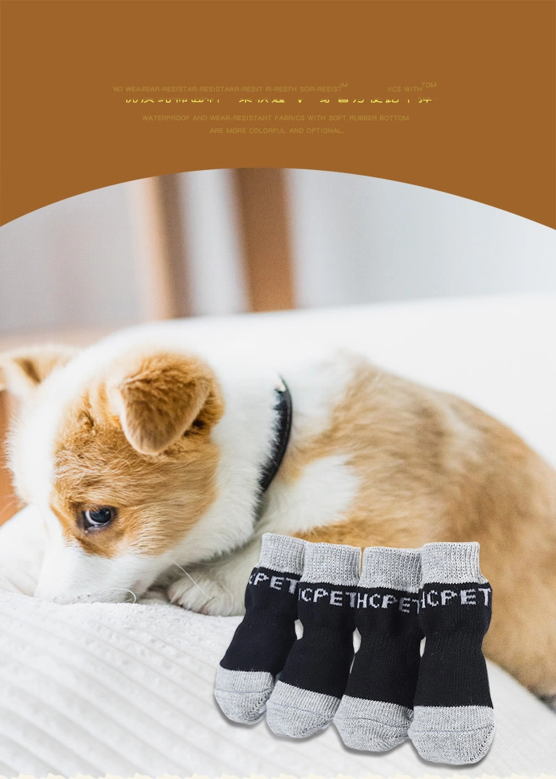 Pet Dog Cat Socks Small Dog Teddy Indoor Anti-Slip Mute Socks Shoe Cover