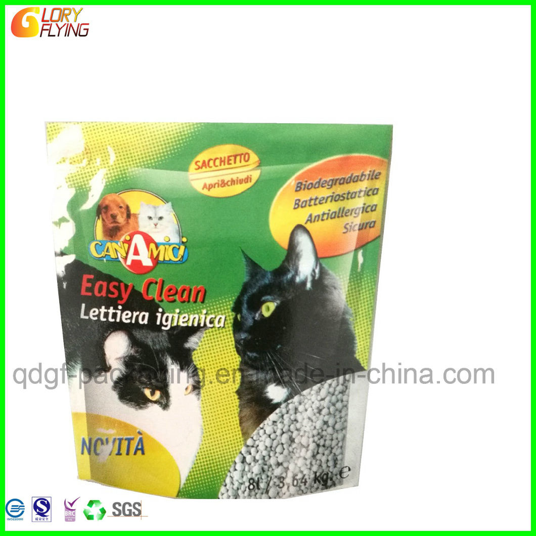 8 Liter Plastic Bag with Three-Side Seal for Packing Cat Litter.