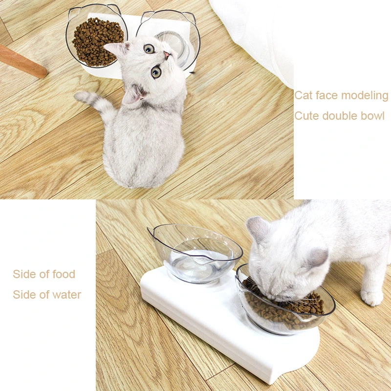 Pet Water Feeder Bowl Pet Drinking Dispenser Cat Double Bowls Food Bowl for Cats and Small Dogs