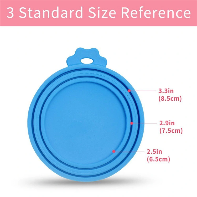 Silicone Sealed Feeders Food Canned Lids for Puppy Dog Cat Food Container