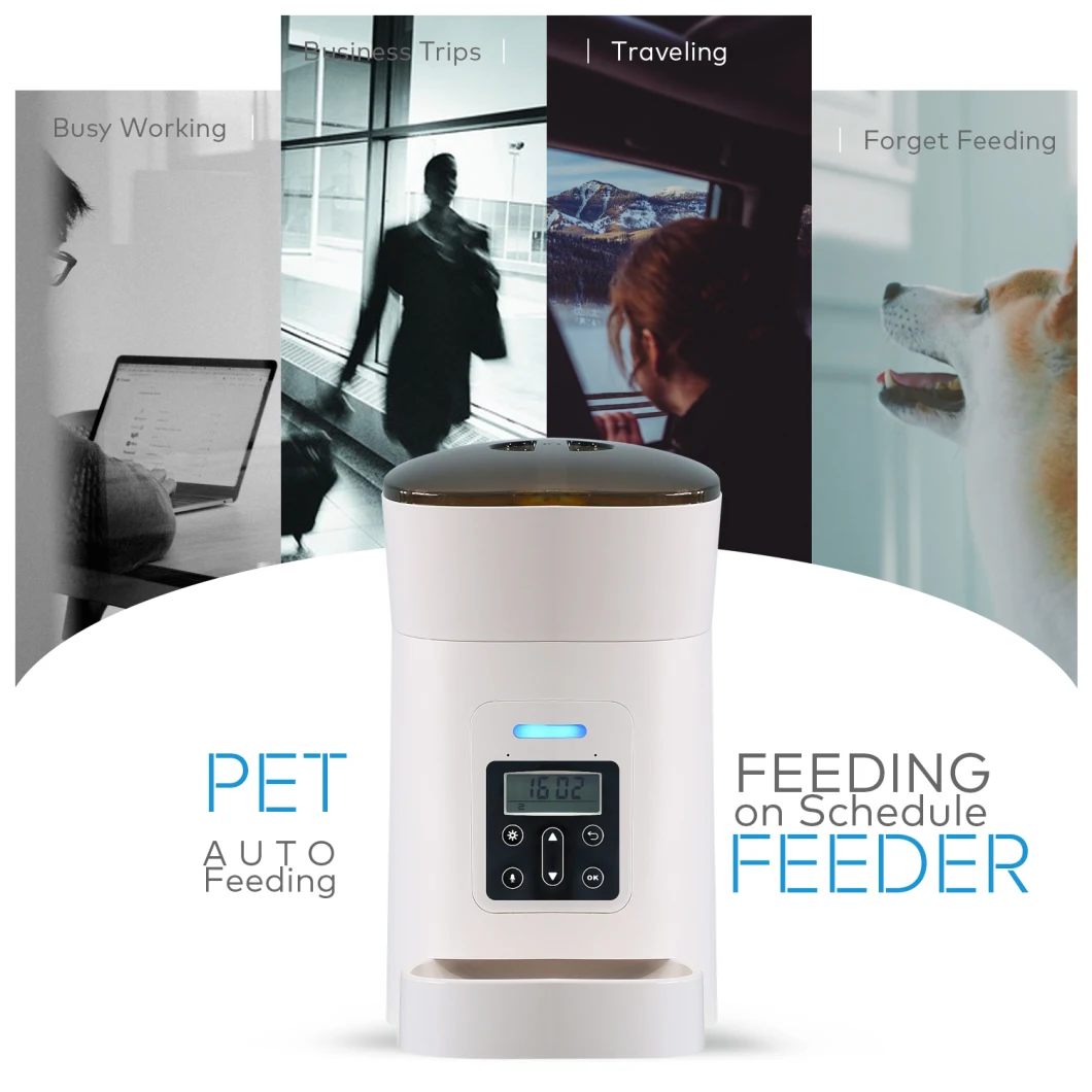 4L Manual& Timed Cat Feeder with Voice Message by Schedule Remote Control