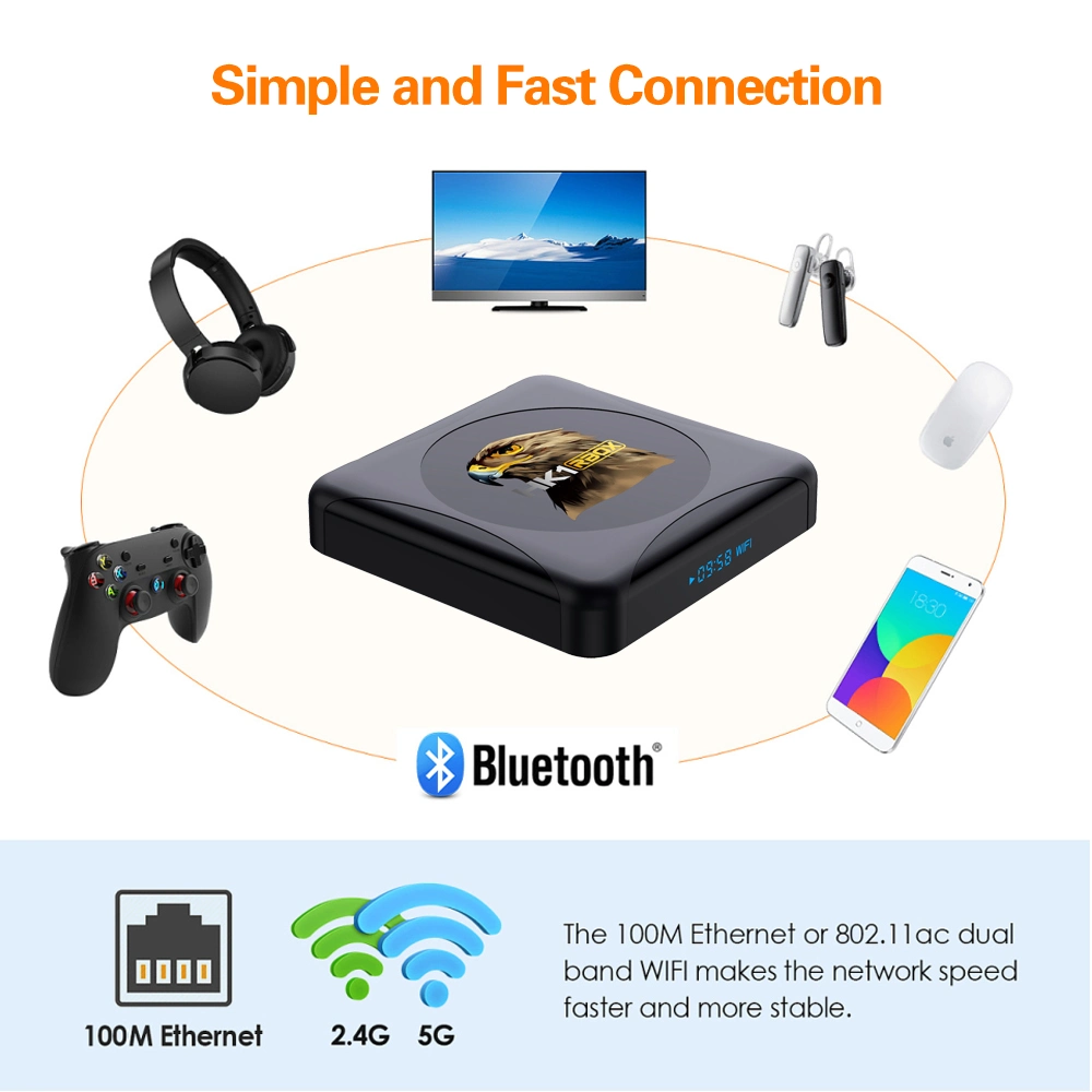 Android 10.0 HK1rbox Rk3318 Smart TV Box 2.4G/5g WiFi 4K Smart Android TV Box