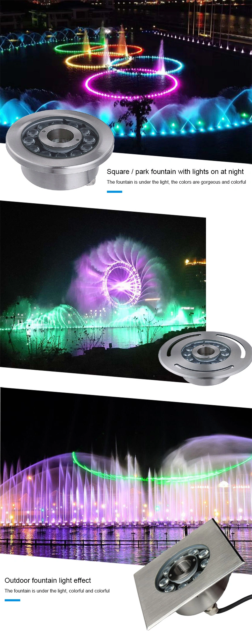 Fountain Light Submersible Outdoor Flow Music LED Fountain Light