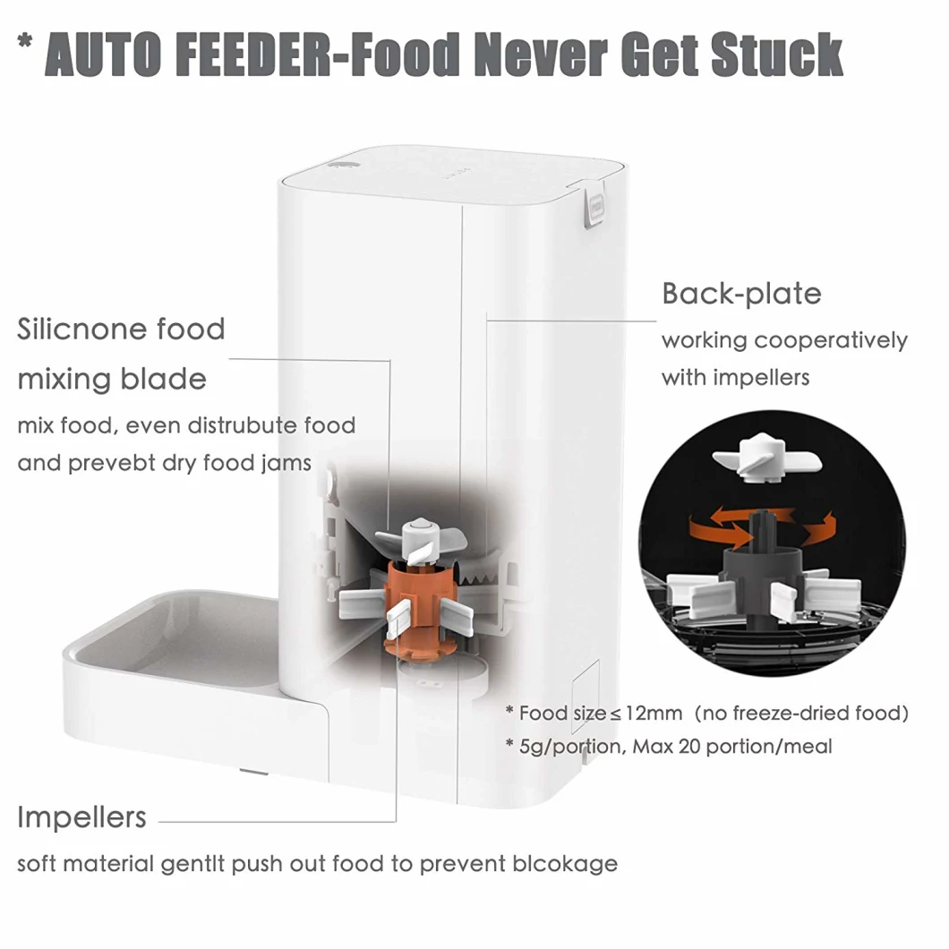 5.9L Large Capacity Never Stuck Automatic Pet Cat&Dog Feeder for Cats and Dogs