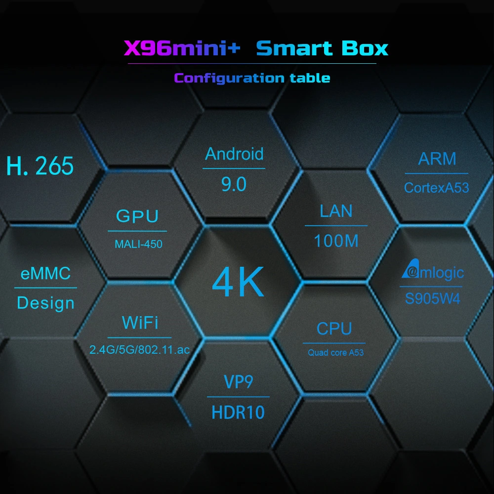X96 Mini Plus Android 9.0 Self Soc S905W4 Dual WiFi Smart TV Box