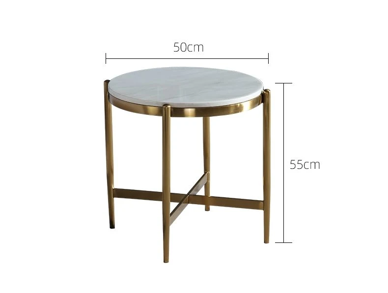 Hyc-T302 Small Coffee Table Living Room Sofa Side Cabinet Movable Side Table Iron Corner Table