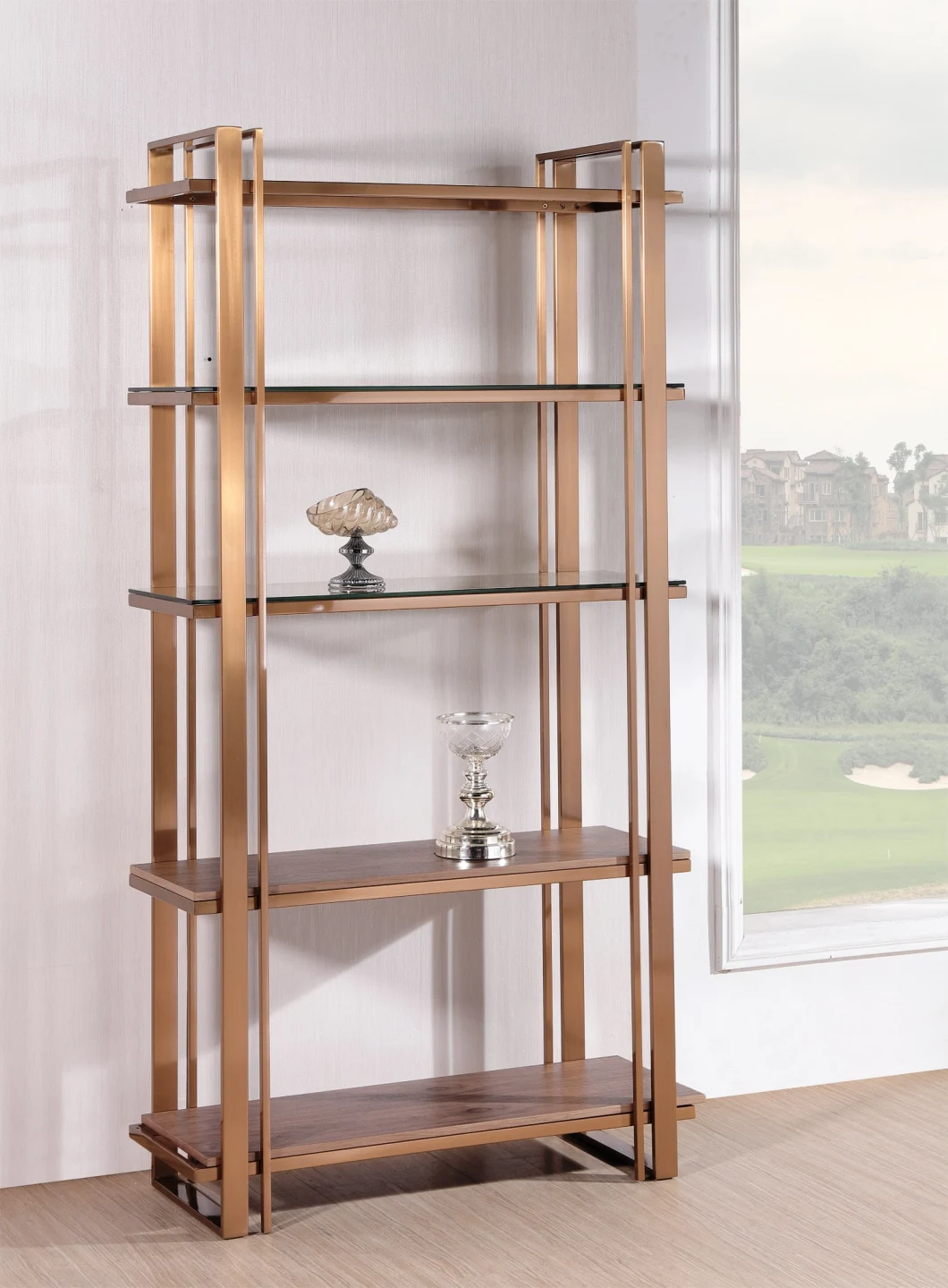 5-Tier Bookcase and Shelves Modern Metal Bookshelf for Home Decor