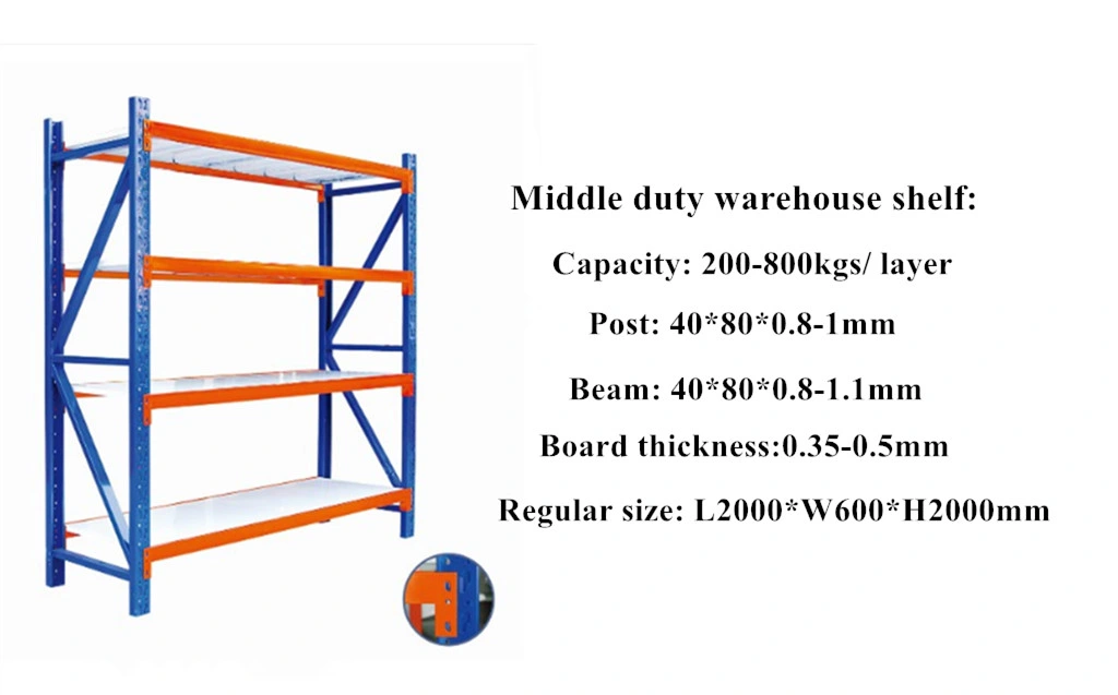 Heavy Duty Metal Steel Gondola, Stacking Pallet Shelving, Storage Units Shelf, Warehouse Rack