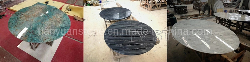 Green Quartzite Round Coffee Table Top for Restaurant Furniture