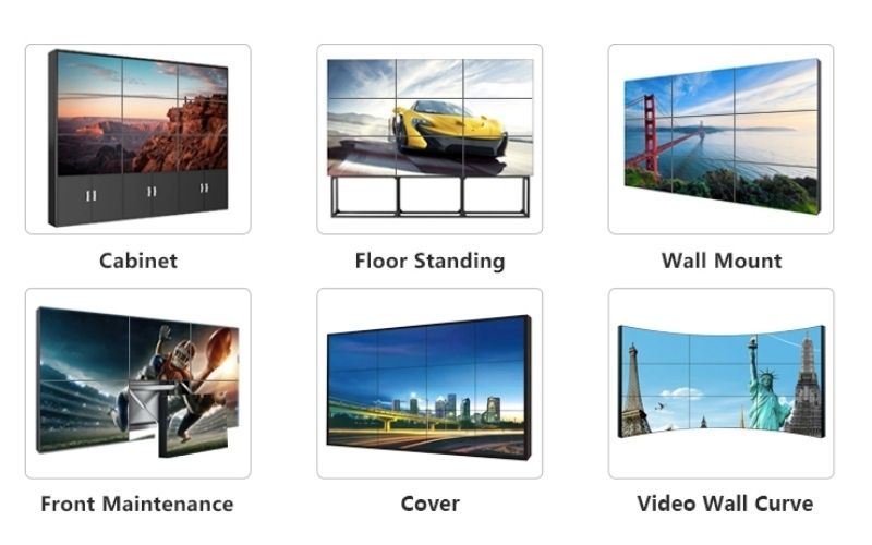 Stretched Bar LCD Panel Video Wall Display Shelves Display Cabinets Multi-Screen Splicing Advertising Machine