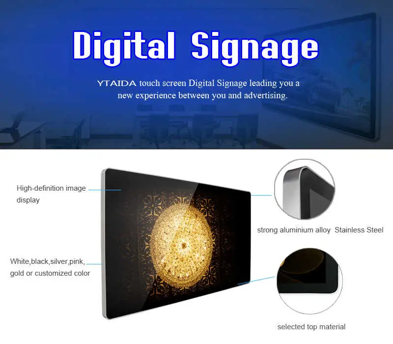 Wall-Mounted /Ceiling Mounted 32''-65'' Digital Signage LCD Advertising Display