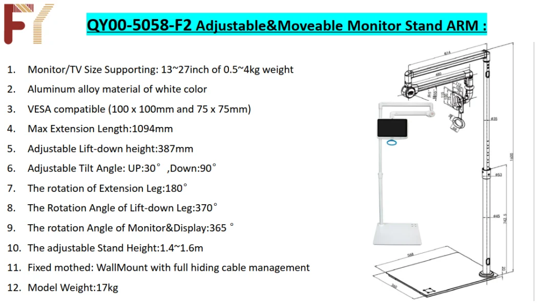 LCD Bracket LCD Wall Mount Wall Bracket Tilt Swivel LCD Stand Plasma Bracket Vesa Rack Shelf LCD Mount Hospital Equipment