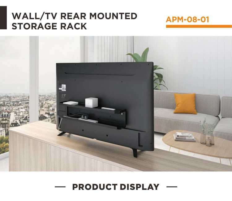 Wall Rear Mounted Storage Rack Media Player Bracket TV Set-Top Shelf