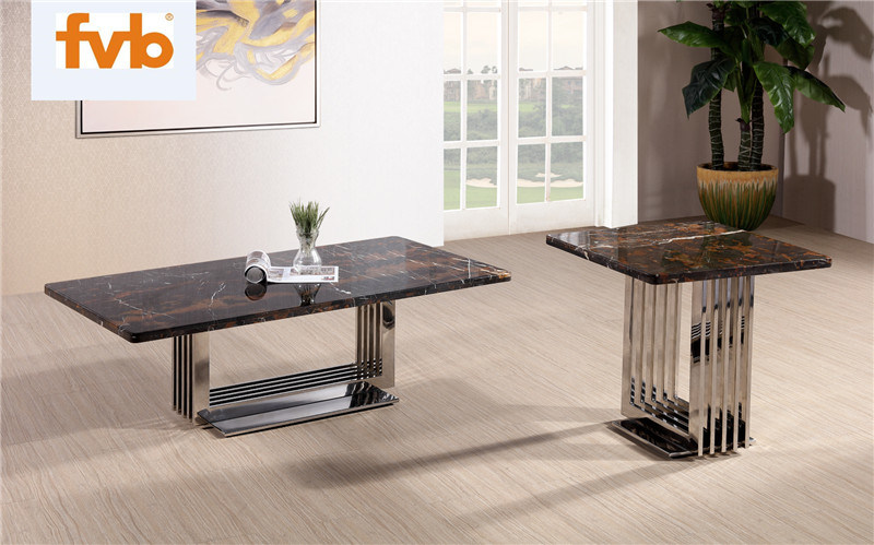 American Style Oval Coffee Table Stainless Steel
