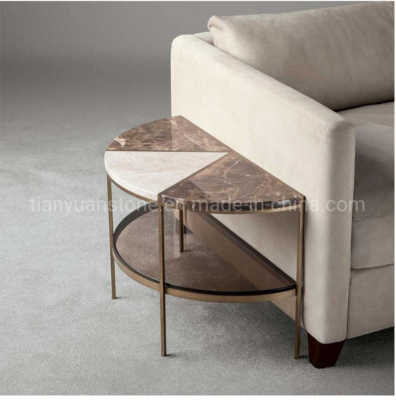 Hotel Home Office Retangle Coffee Side Table with Marble Top
