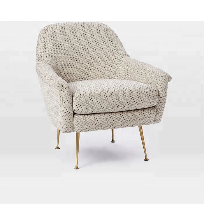 Italian MID-Century Designs Single Sofa Fabric Linen Armchair