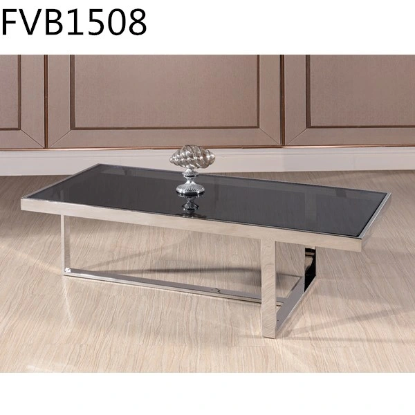 Square Coffee Table for Home Office Hotel with Tempered Glass Top