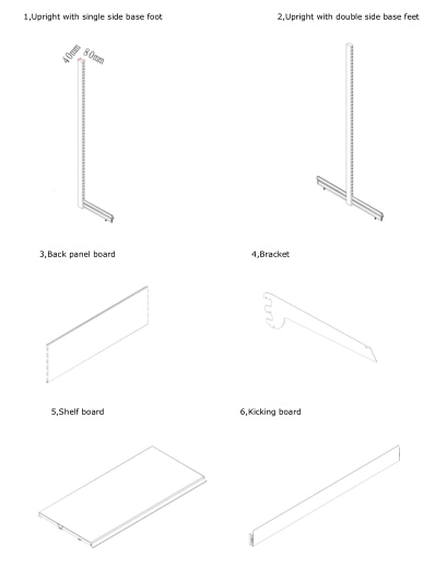 Multidirection Shelf/3/4 Faces Supermarket Shelf/Island Shelf