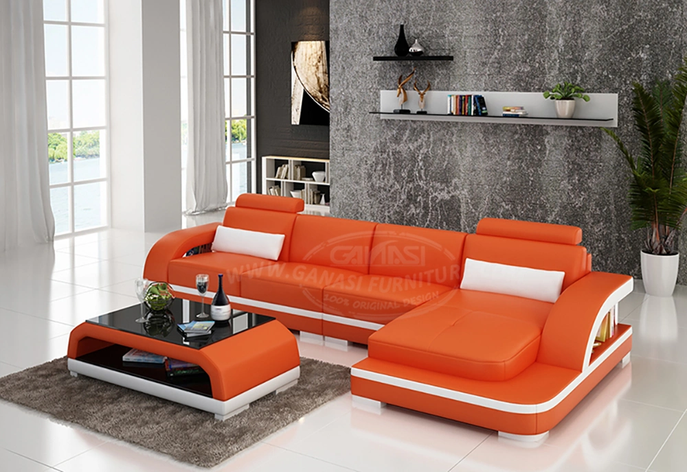 Home Use Classic Style Leather Indoor Furniture Livingroom Sets with Coffee Table