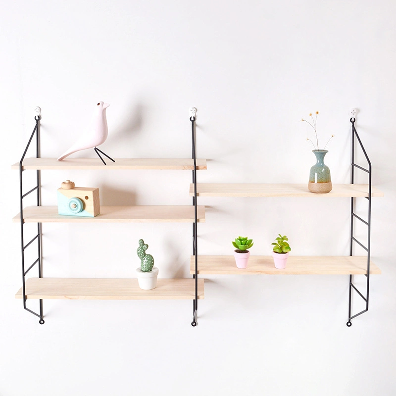 Wooden Three-Layer Shelf, Kitchen and Bathroom Wall Shelf, Home Wall Decoration