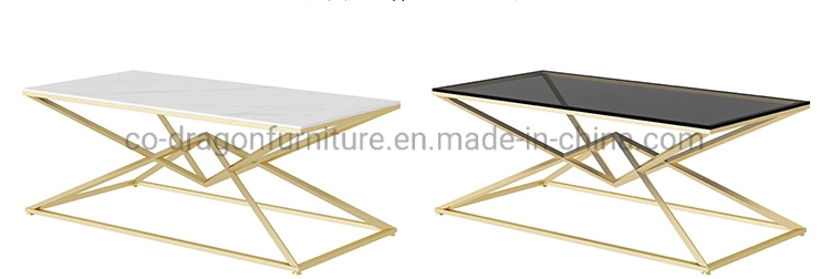 Diamond Design Black Clear Glass Coffee Table in Gold Leg