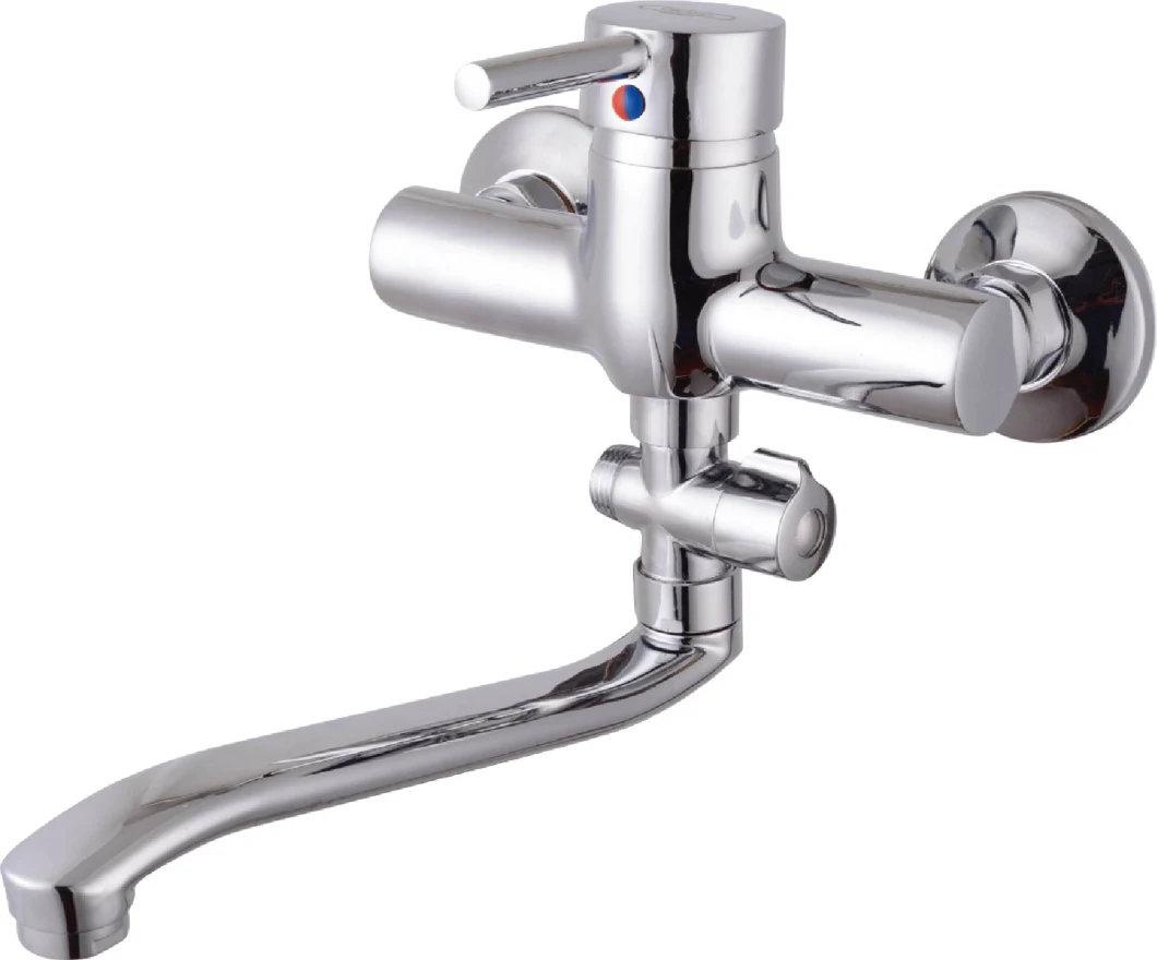 Zinc Body Zinc Handle Wall-Mounted Kitchen Faucet