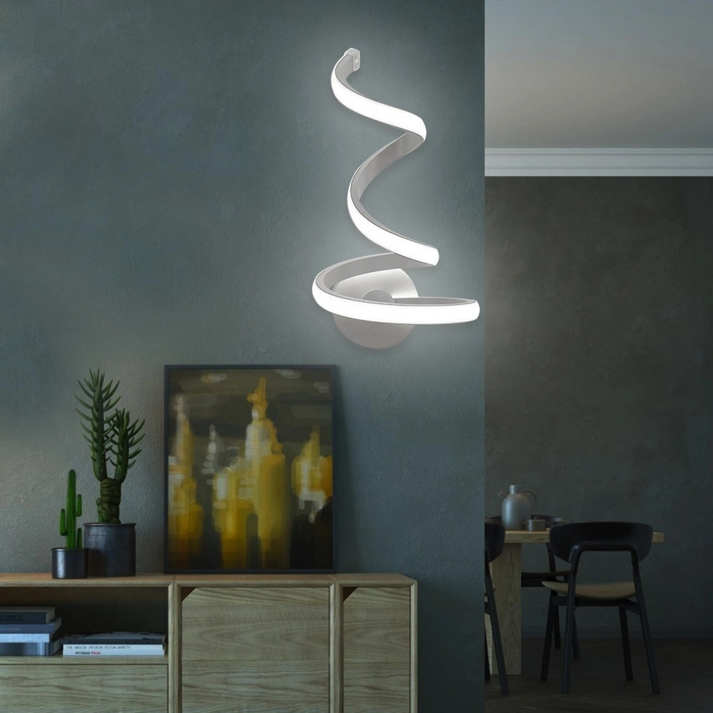 Bedside Room Bedroom Creative Wall Mount Wall Lamp Decor Arts LED Spiral Light (WH-OR-107)